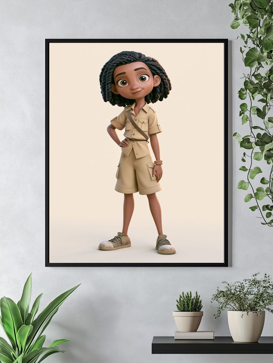 Adventurous Girl Illustration Poster. — room view 4