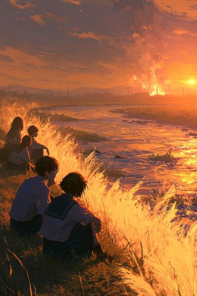 Sunset Firewatch Illustration Poster. poster