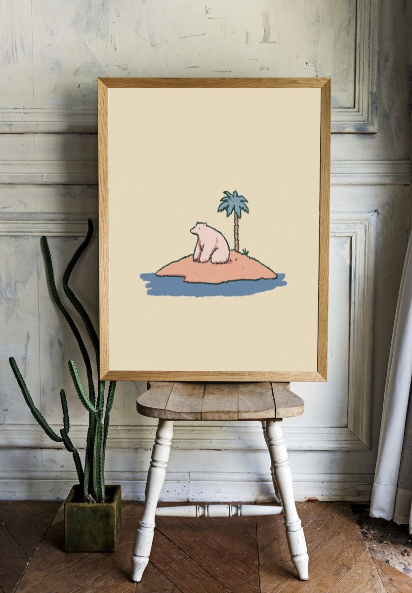 Bear Island Illustration Poster. room preview