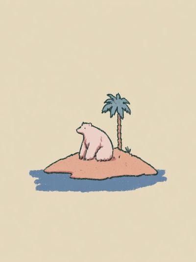 Bear Island Illustration Poster.