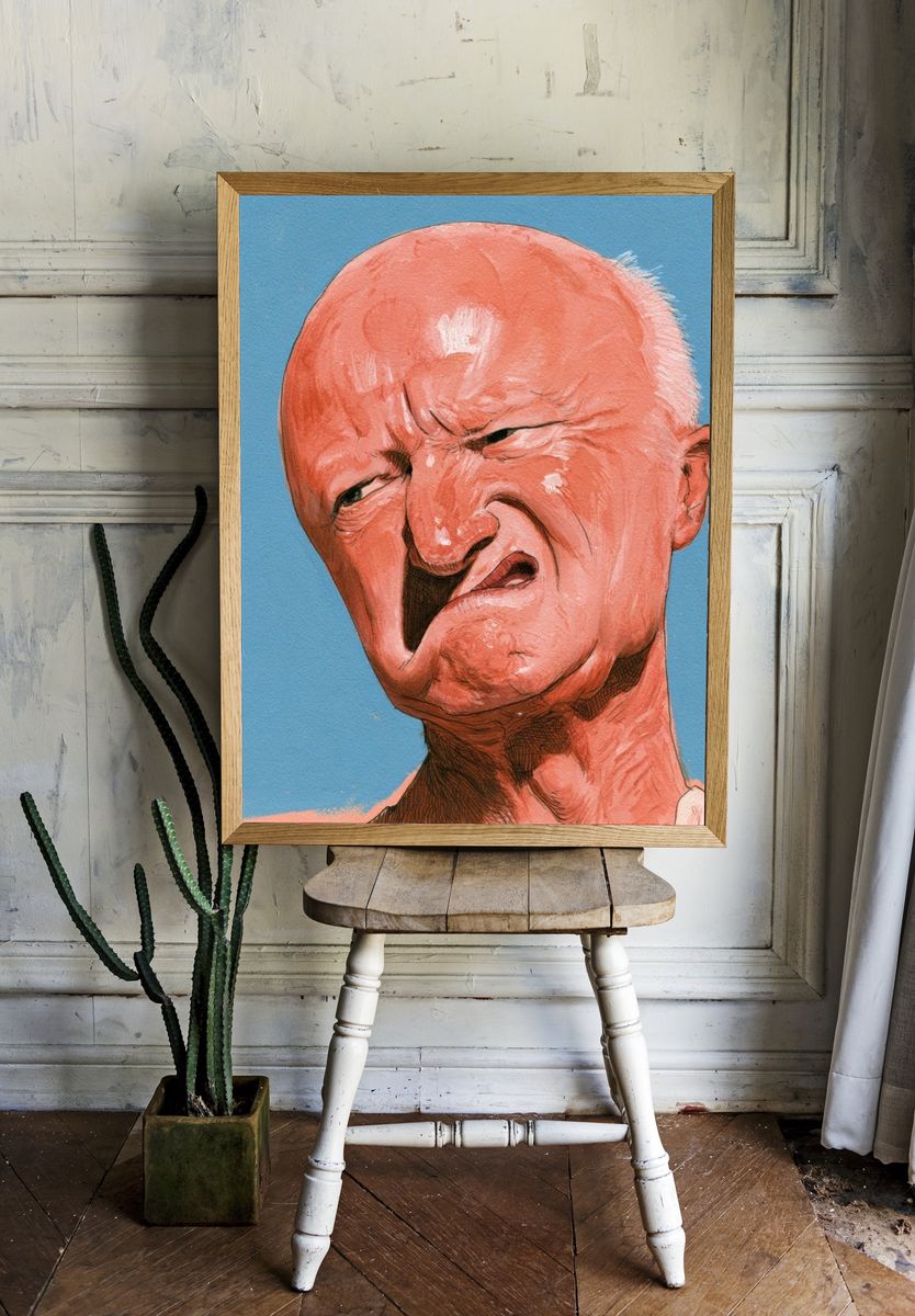 Expressive Portrait Illustration Poster. — room view 1