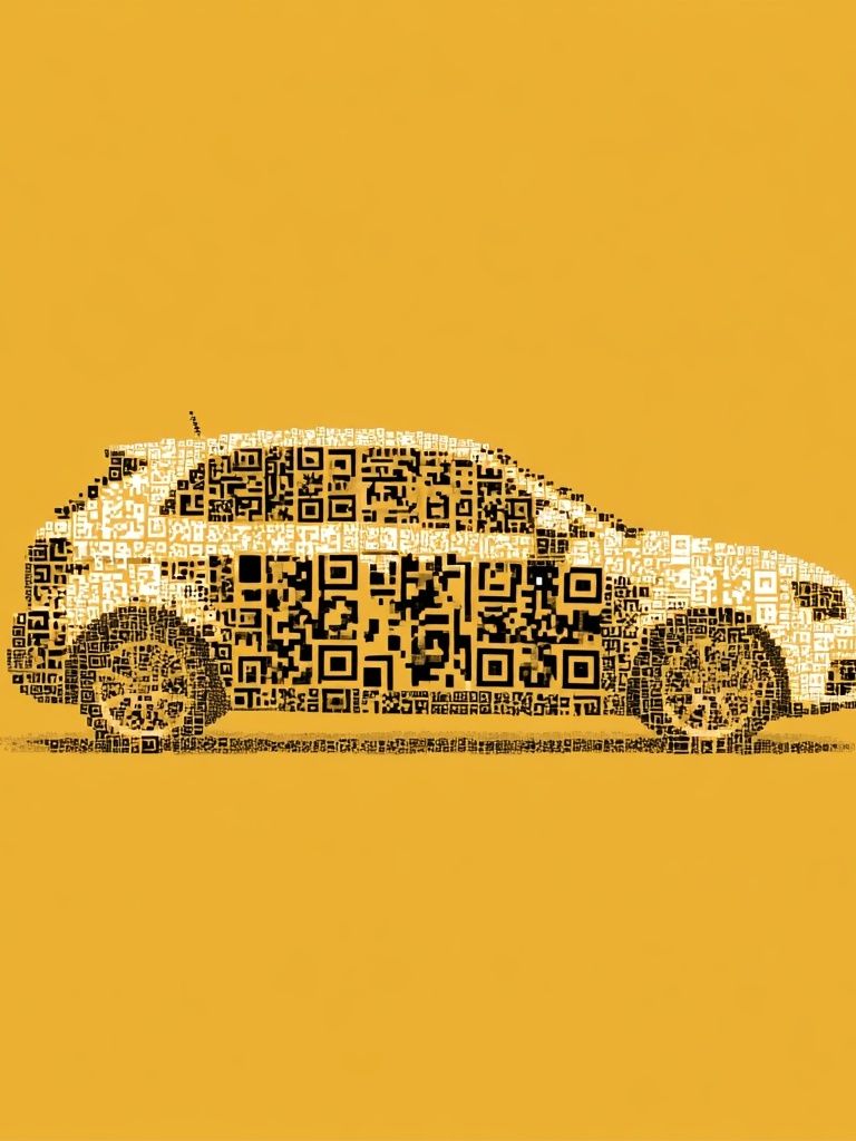 QR Code Car Illustration Poster. poster detail