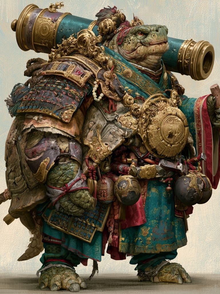 Armored Turtle Warrior Illustration Poster. poster — illustration art
