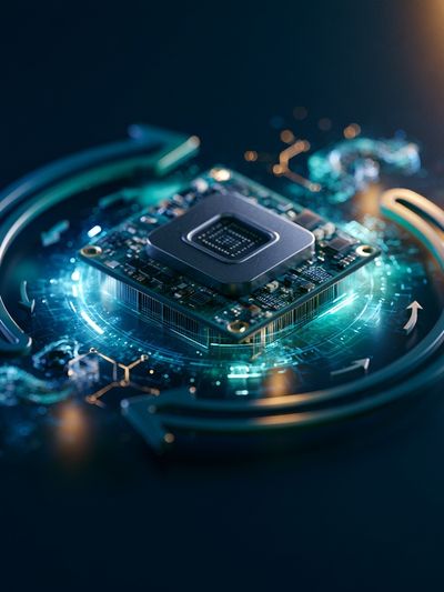 Futuristic Microchip Circuit Poster.