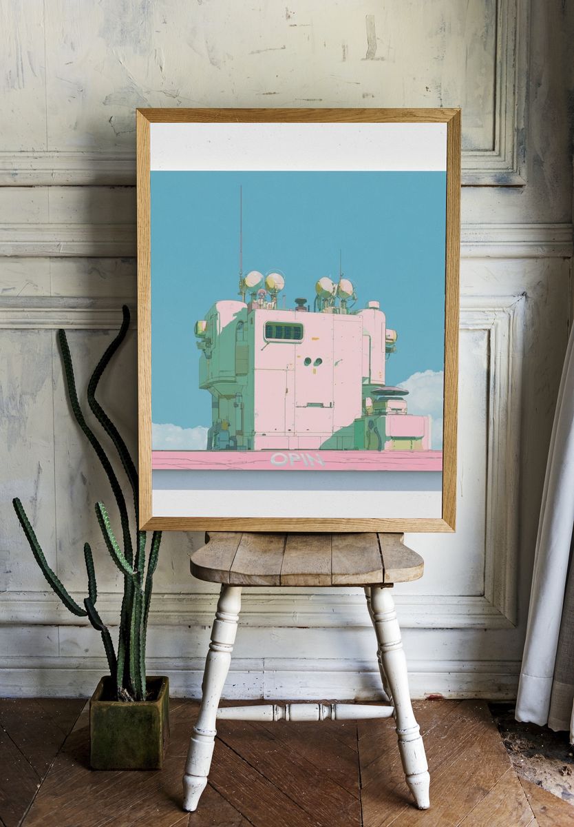Pastel Futuristic Tower Poster. room preview