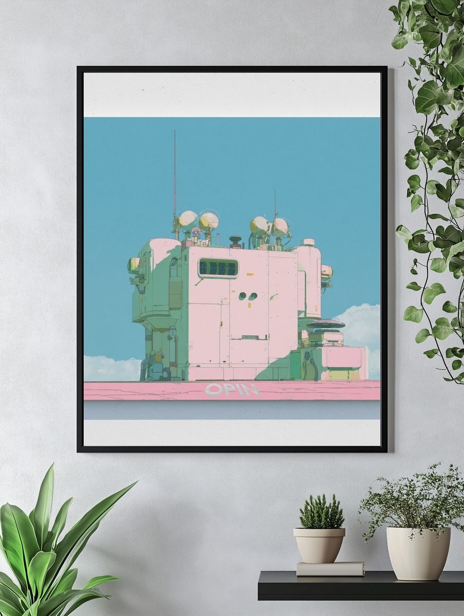 Pastel Futuristic Tower Poster. — room view 4