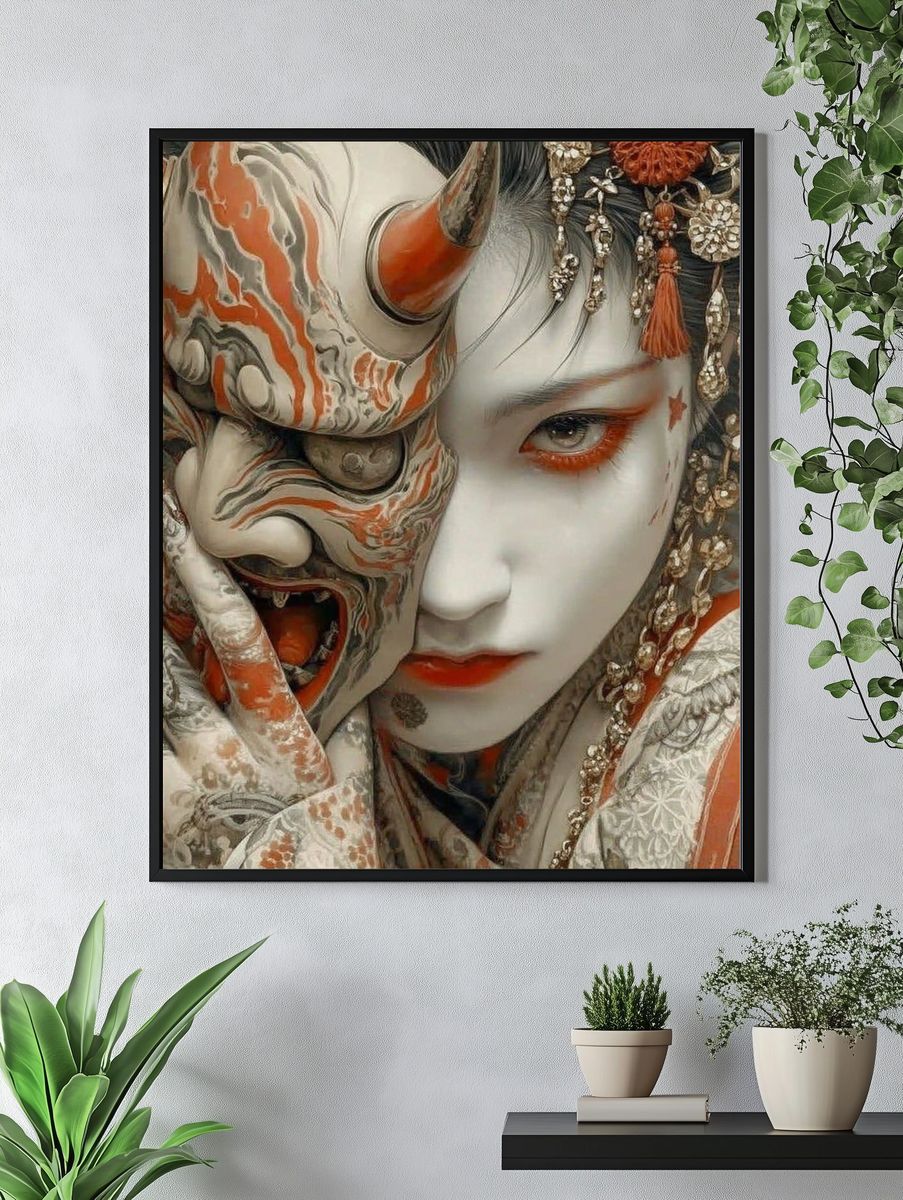 Kabuki Mask Portrait Print. — room view 4