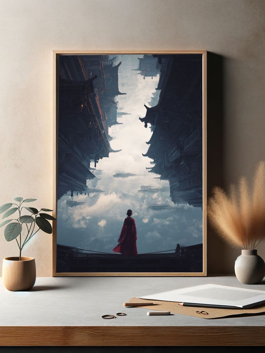 Floating Temple Dreamscape Print. — room view 2