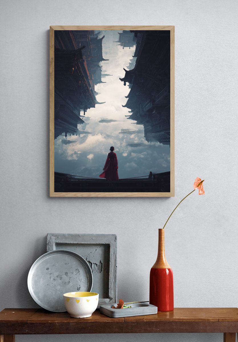 Floating Temple Dreamscape Print. — room view 3