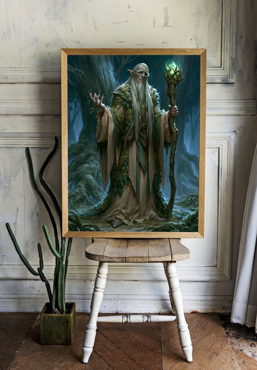 Forest Elder Fantasy Illustration Poster. room preview