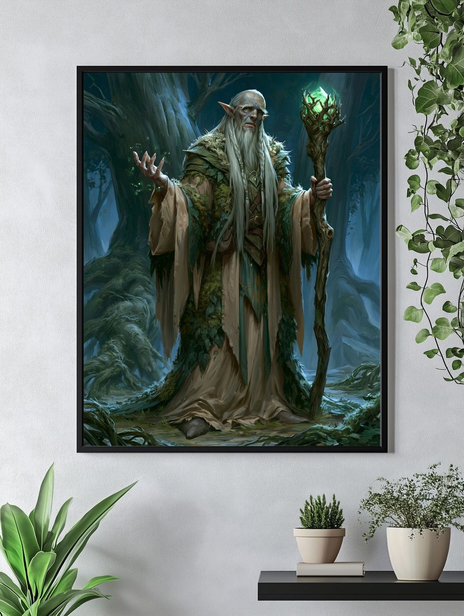 Forest Elder Fantasy Illustration Poster. — room view 4