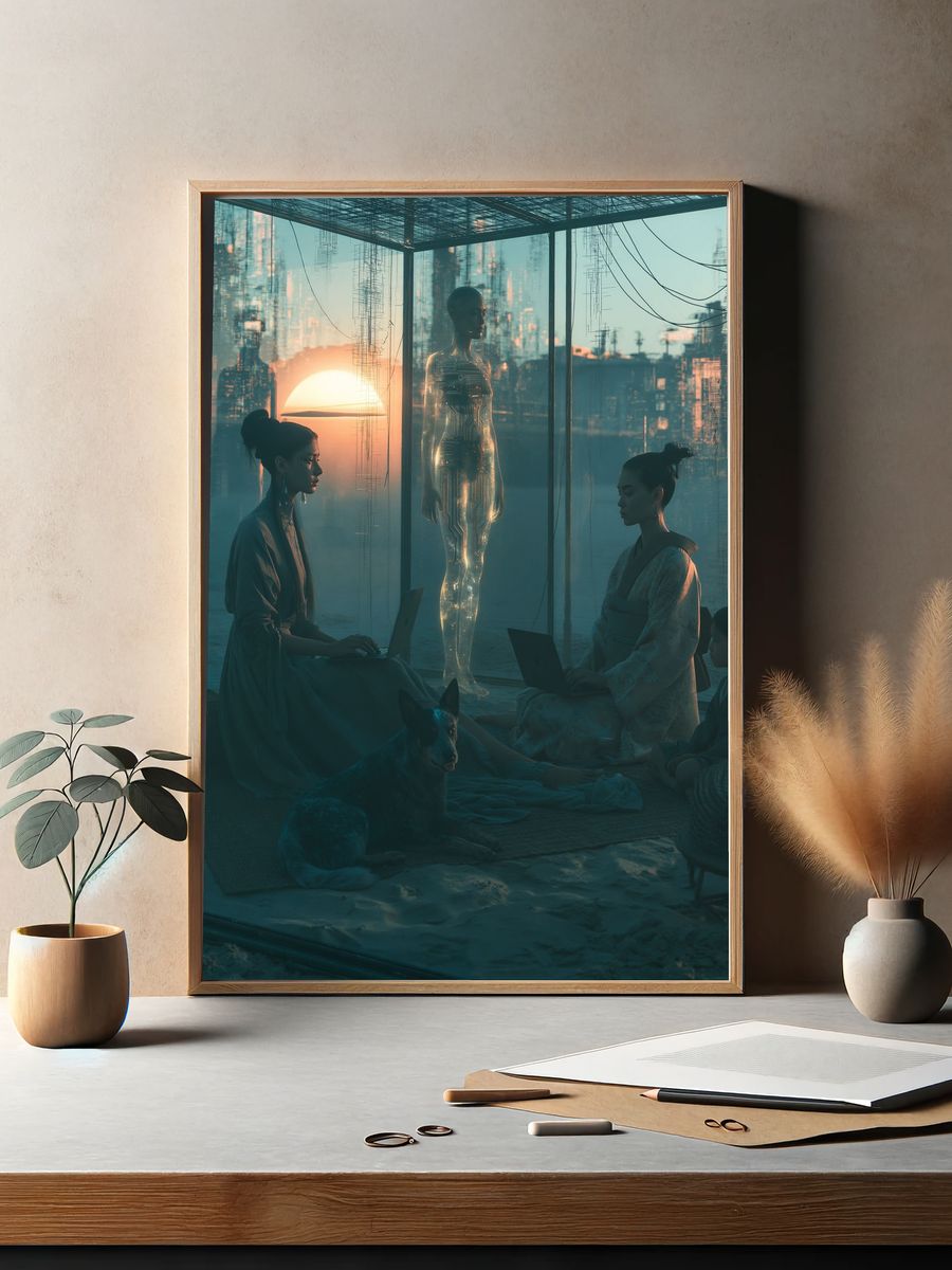 Cyberpunk Meditation Chamber Print. — room view 2