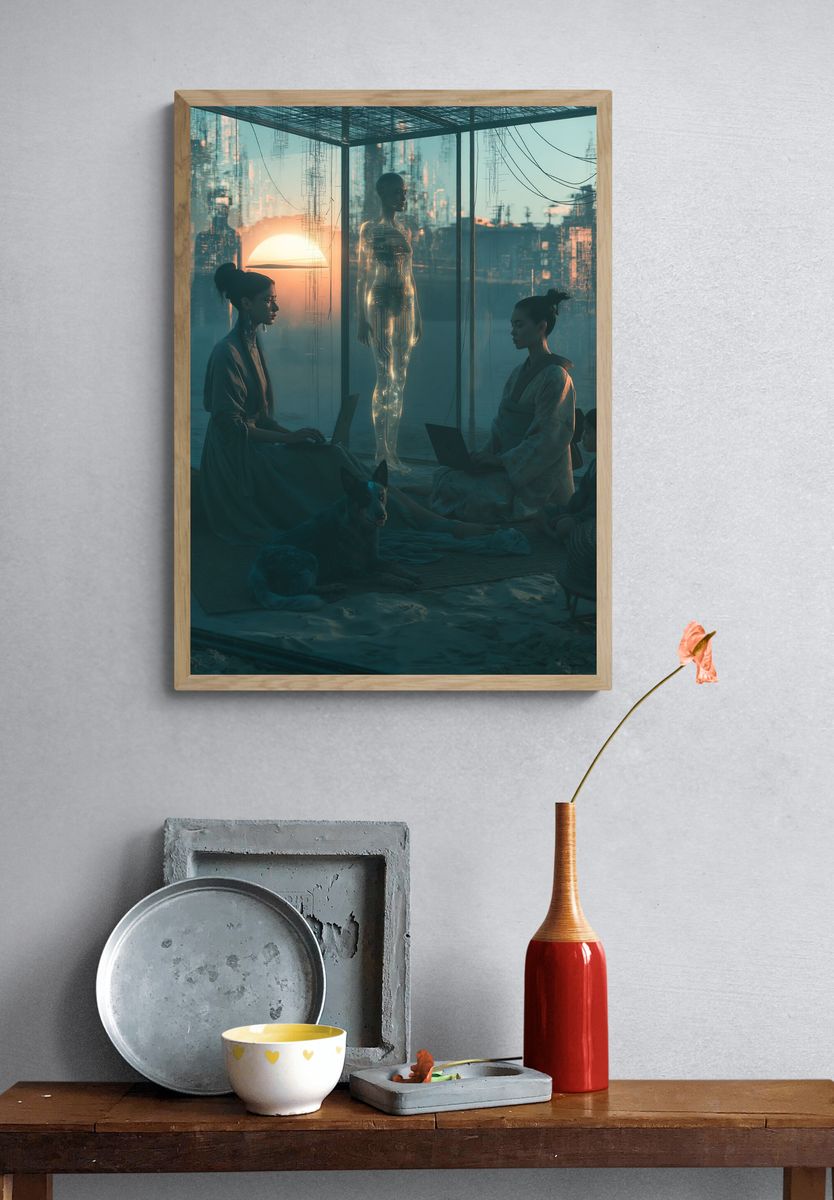 Cyberpunk Meditation Chamber Print. — room view 3