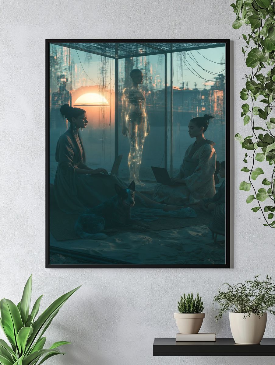 Cyberpunk Meditation Chamber Print. — room view 4