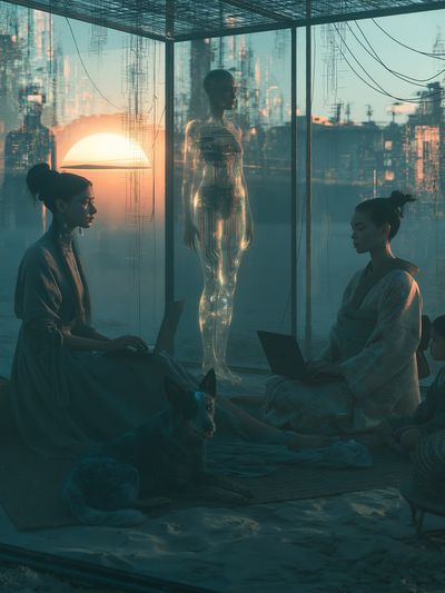 Cyberpunk Meditation Chamber Print.