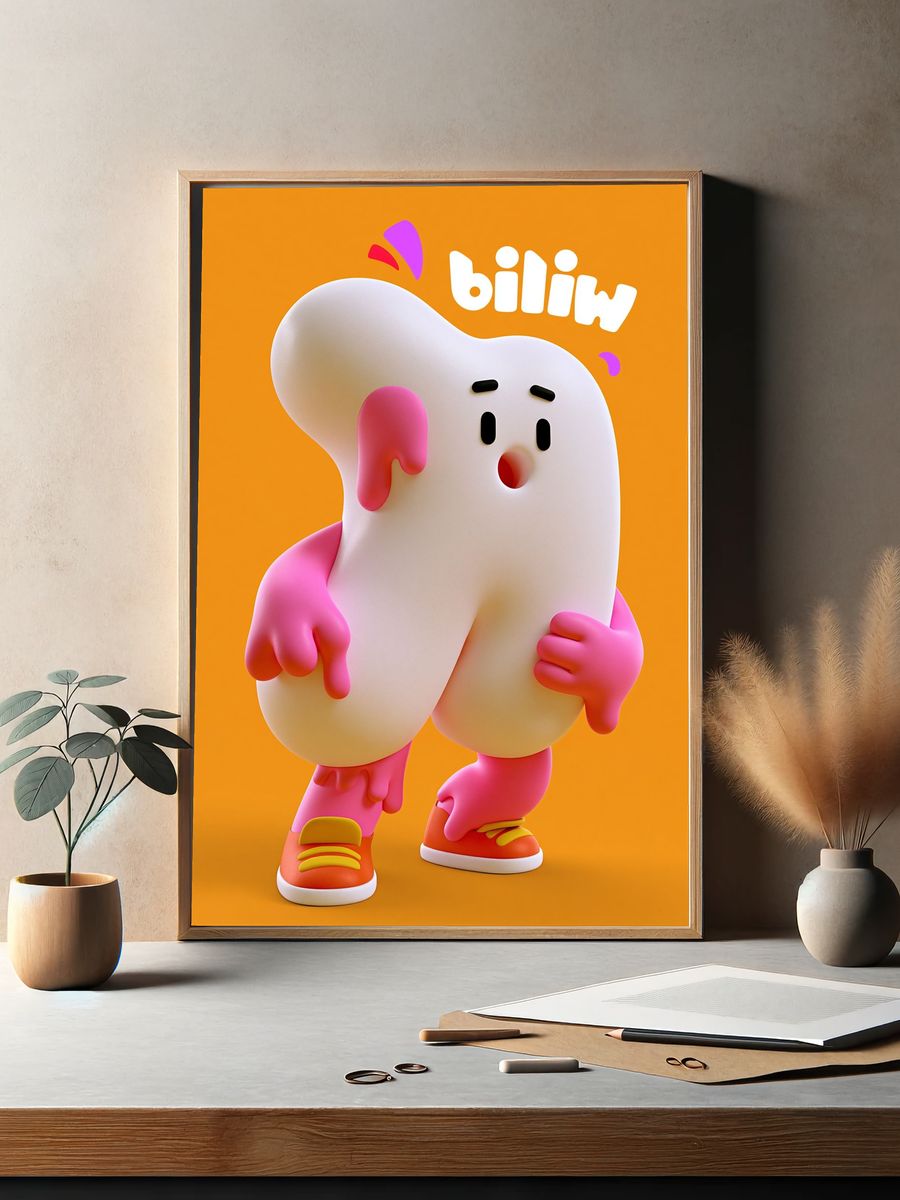 Biliw Character Illustration Poster. — room view 2