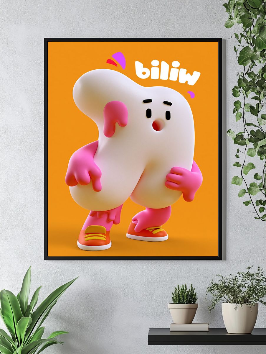 Biliw Character Illustration Poster. — room view 4