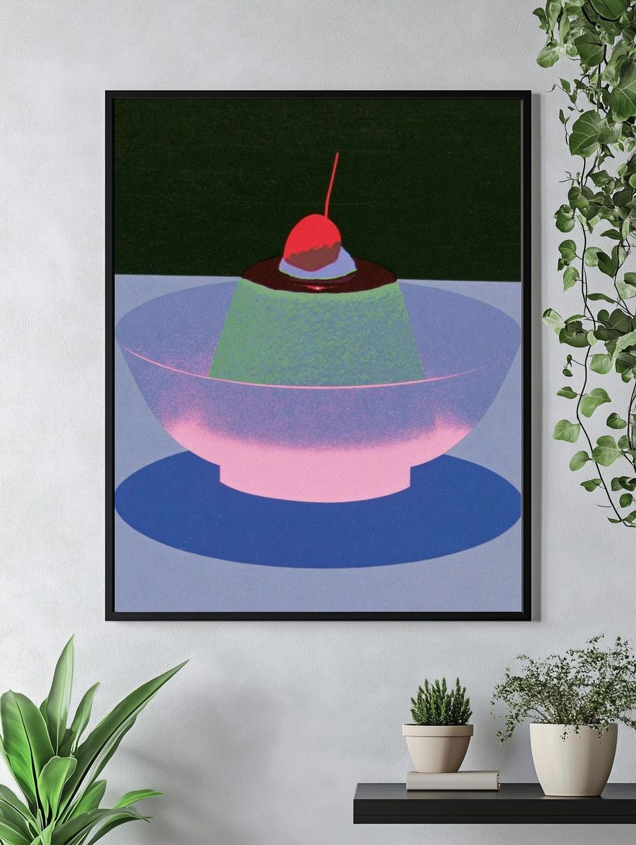 Surreal Dessert Bowl Abstract Poster. — room view 4