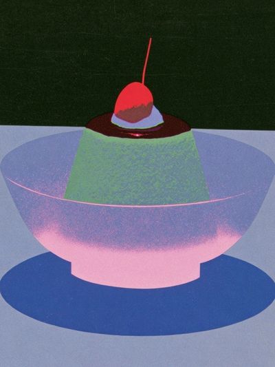 Surreal Dessert Bowl Abstract Poster.