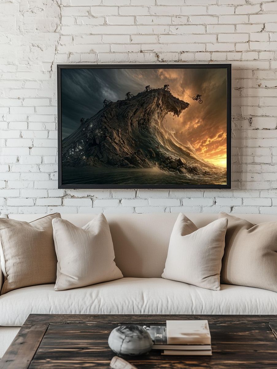 Epic Wave Riders Illustration Poster. — room view 1