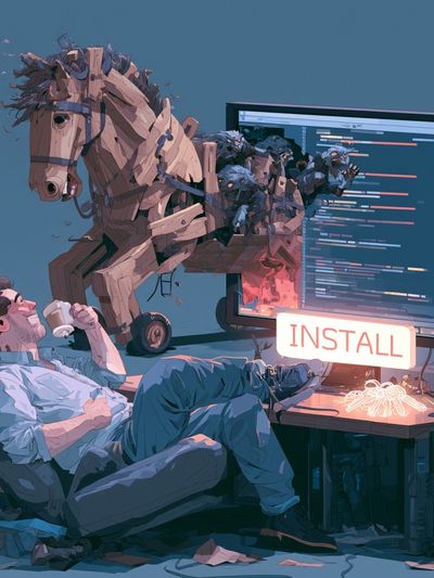 Surreal Install Scene Illustration Poster.
