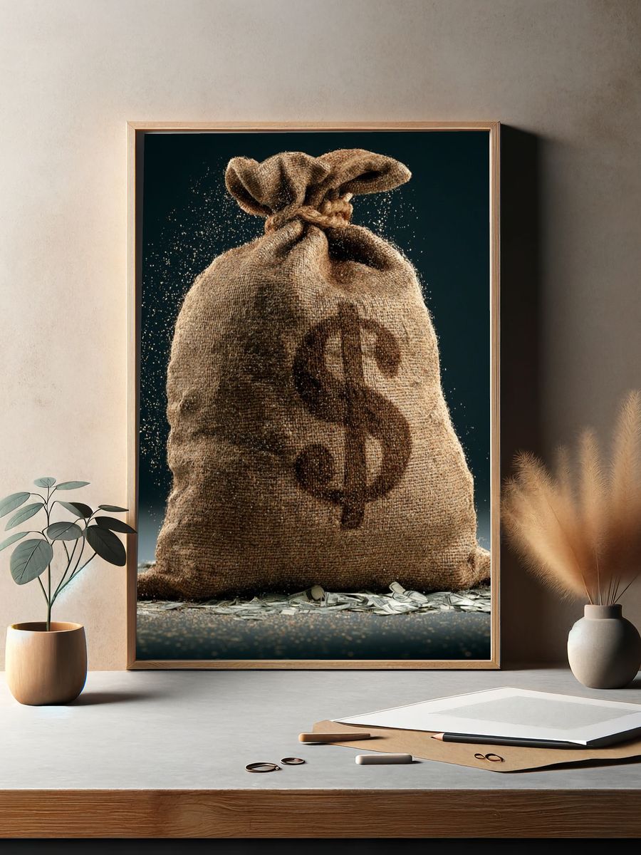 Money Sack Illustration Poster. — room view 2
