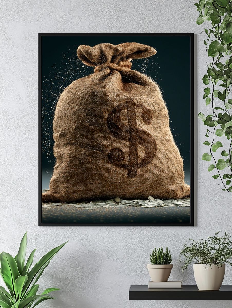 Money Sack Illustration Poster. — room view 4