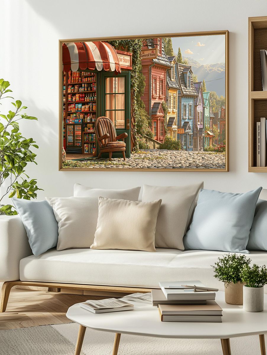 Whimsical Village General Store Poster. — room view 2