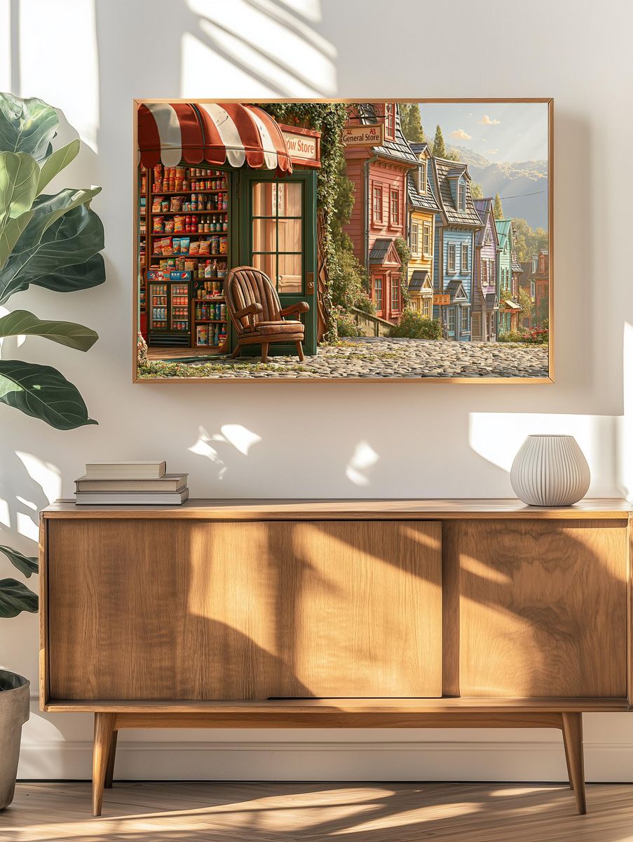 Whimsical Village General Store Poster. — room view 3