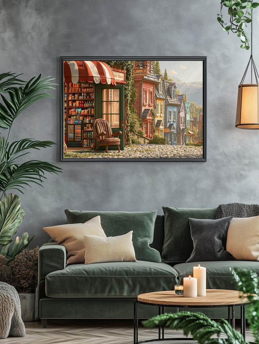 Whimsical Village General Store Poster. — room view 4