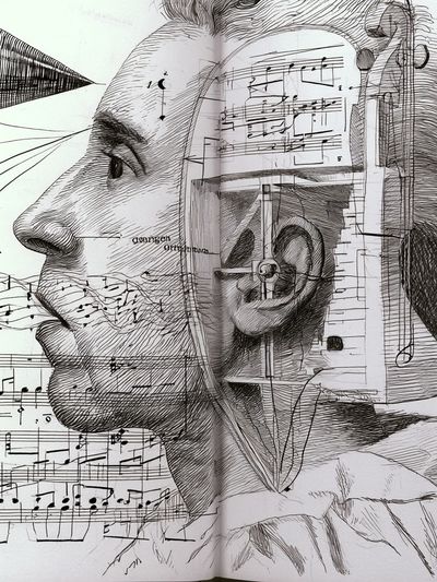Musical Profile Sketch Print.