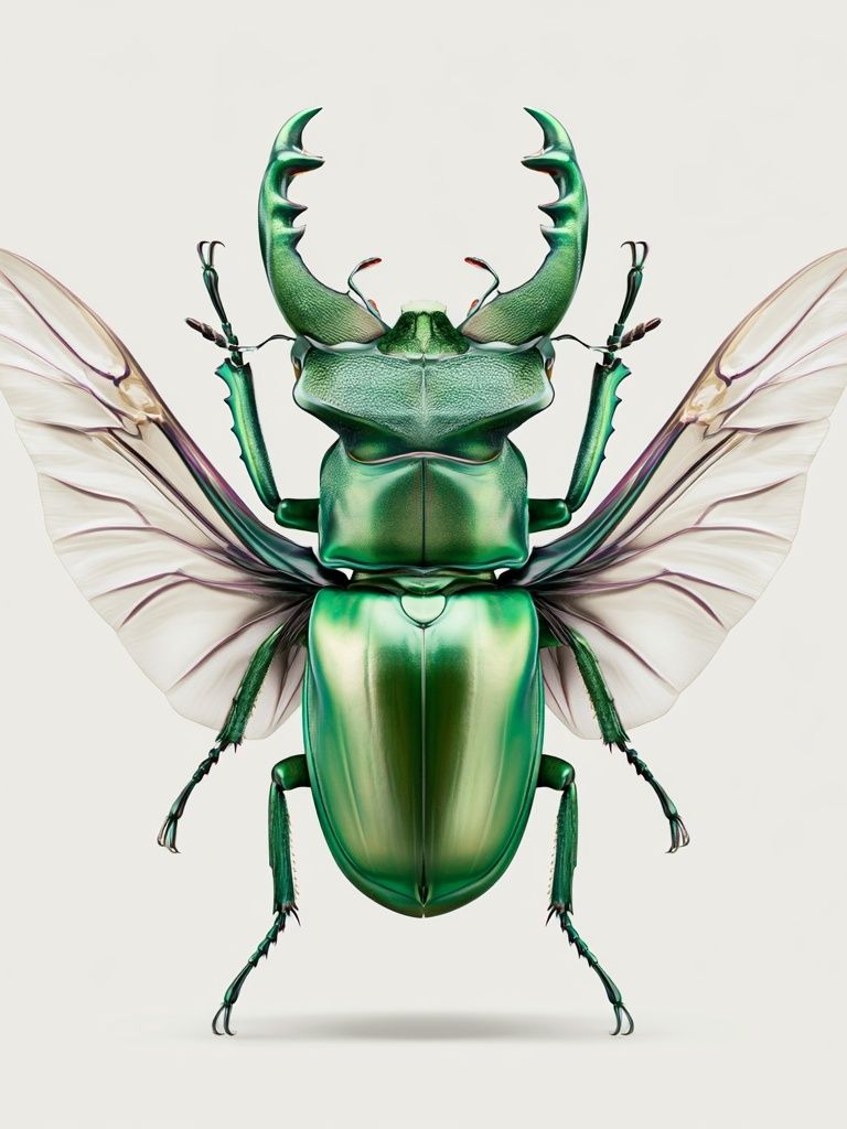 Emerald Beetle Illustration Poster. poster — illustration art