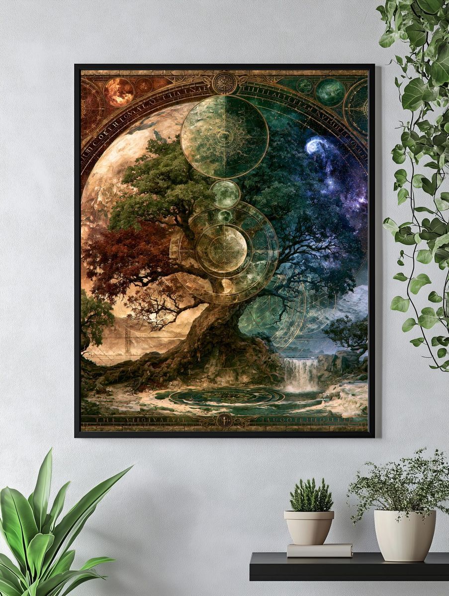 Cosmic Tree of Seasons Print. — room view 4