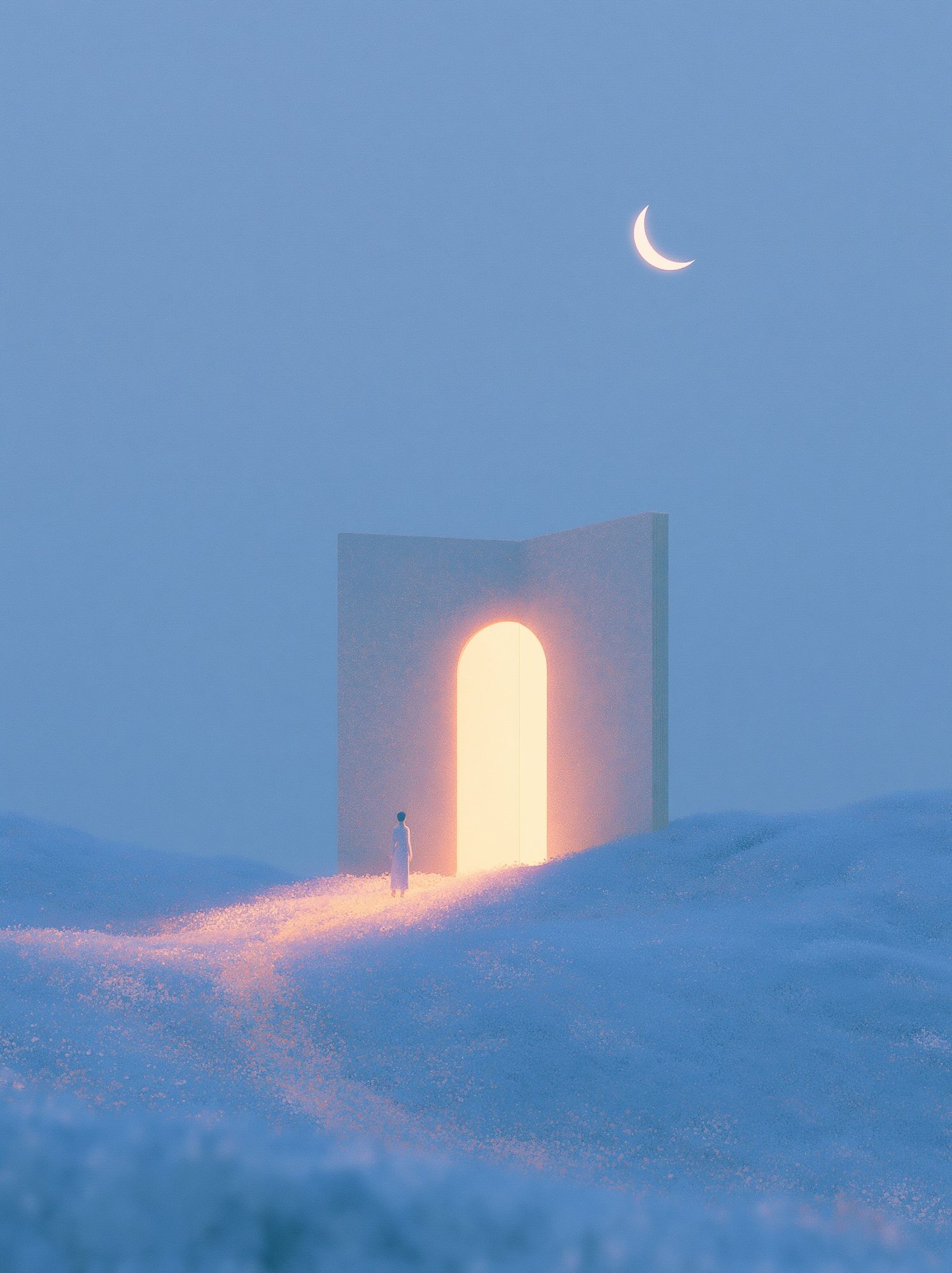 Moonlit Portal Surrealism Print. poster detail