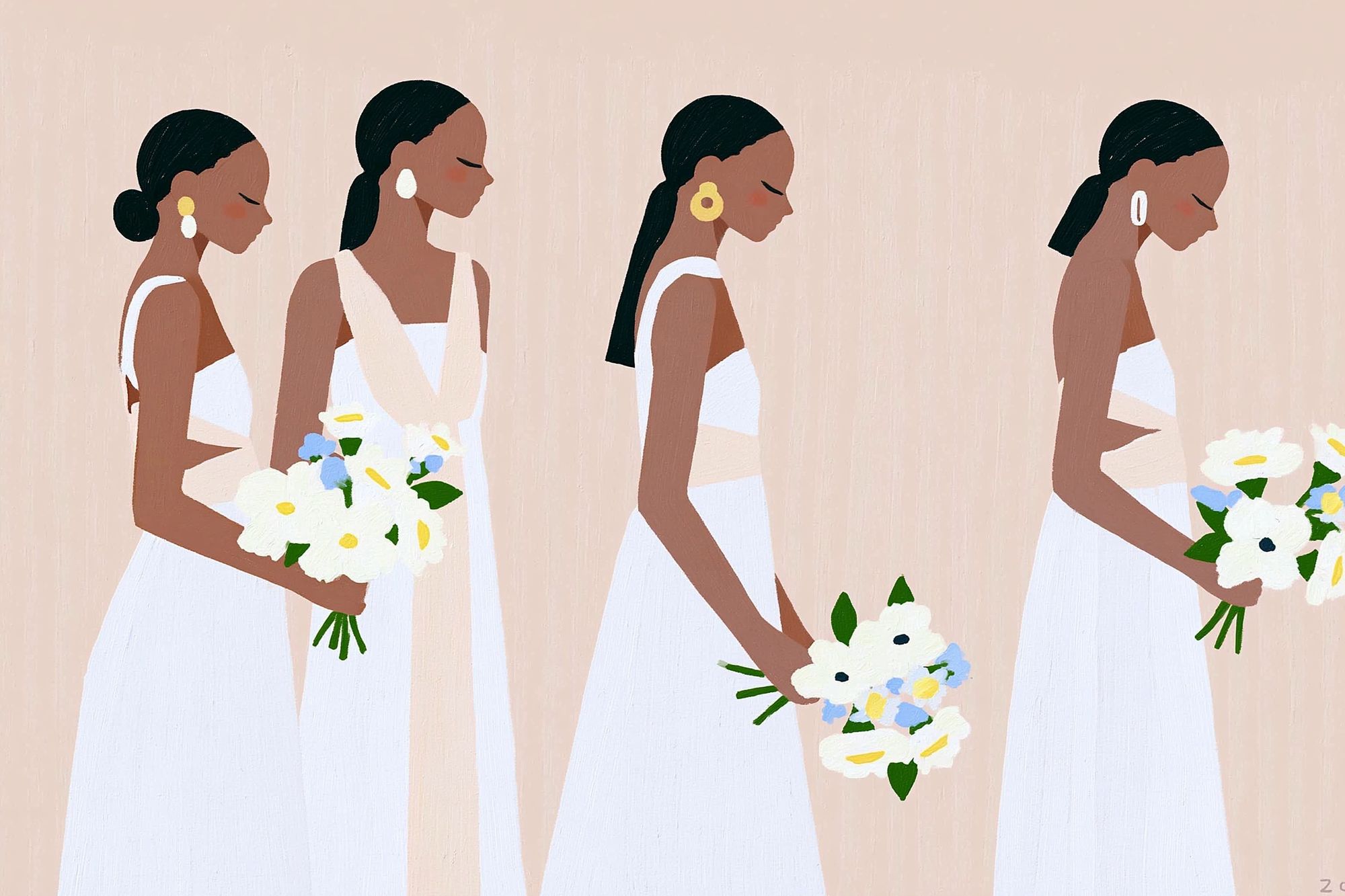 Bridal Figures Illustration Print. poster detail