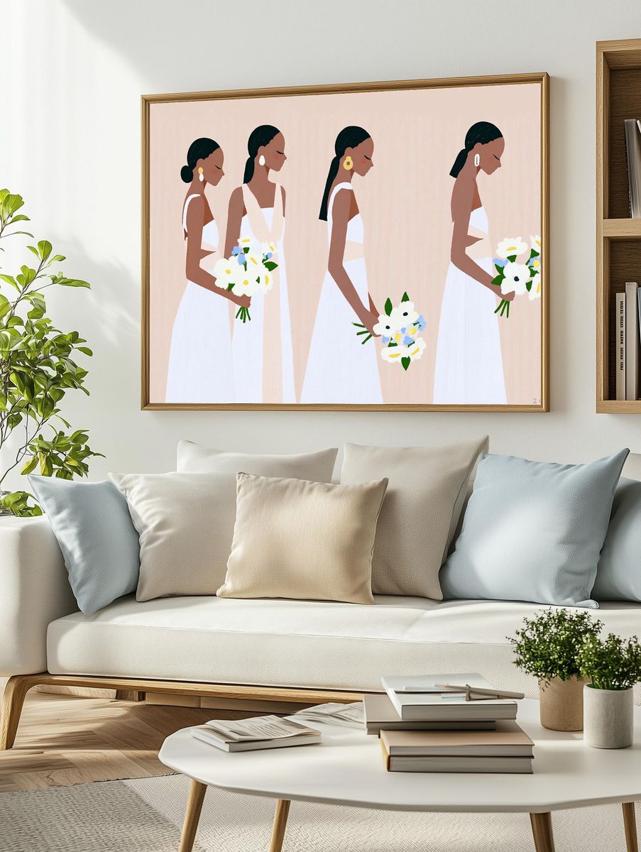 Bridal Figures Illustration Print. — room view 2
