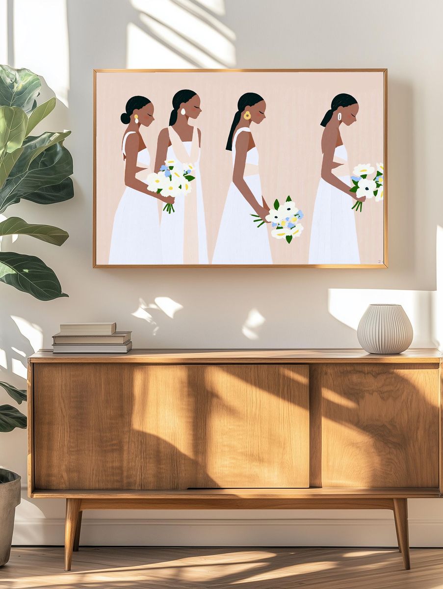 Bridal Figures Illustration Print. — room view 3