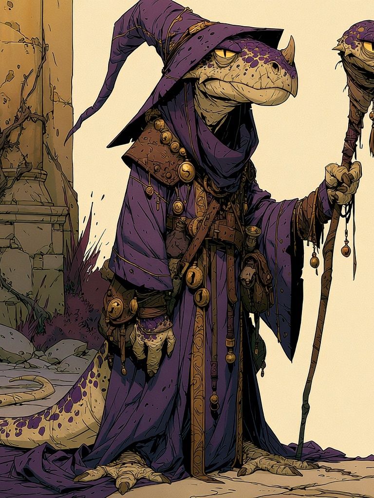 Wizard Lizard Illustration Poster. poster — illustration art