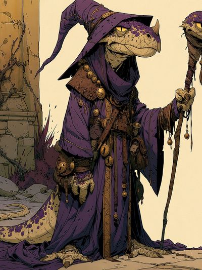 Wizard Lizard Illustration Poster.