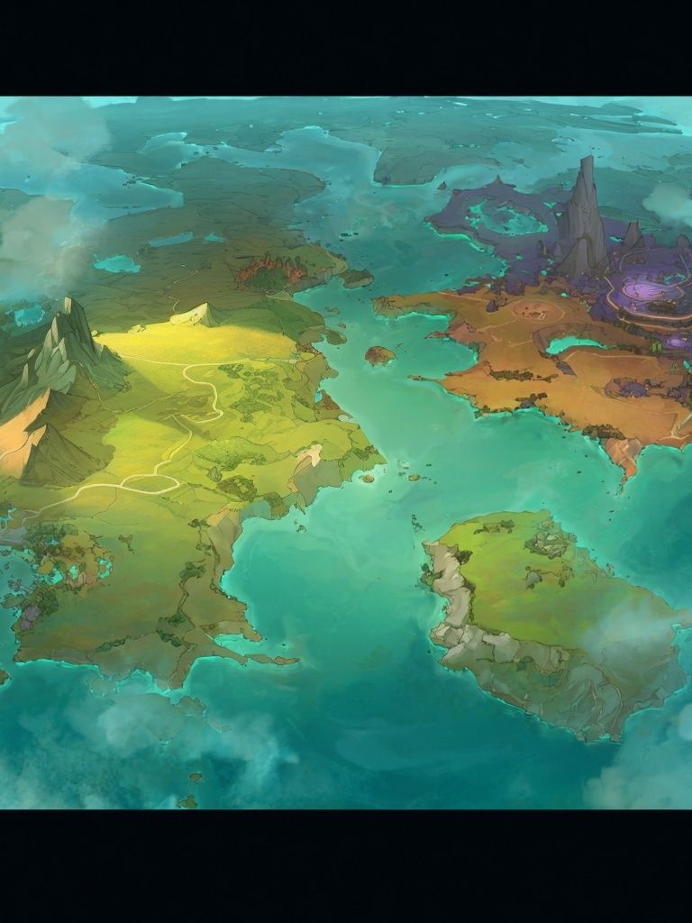 Fantasy World Map Illustration Poster. poster detail