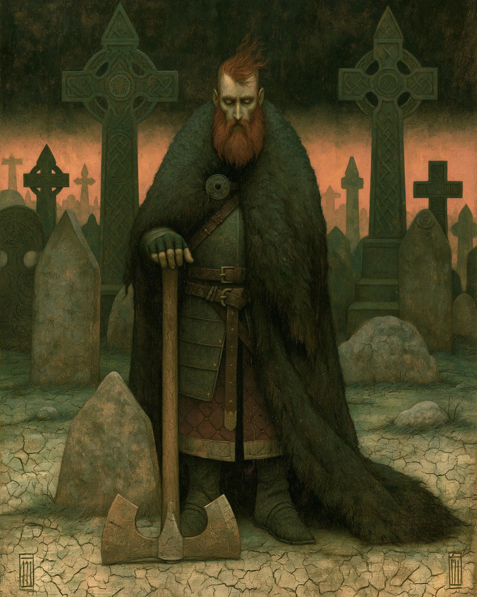 Celtic Gravekeeper Illustration Poster. poster detail