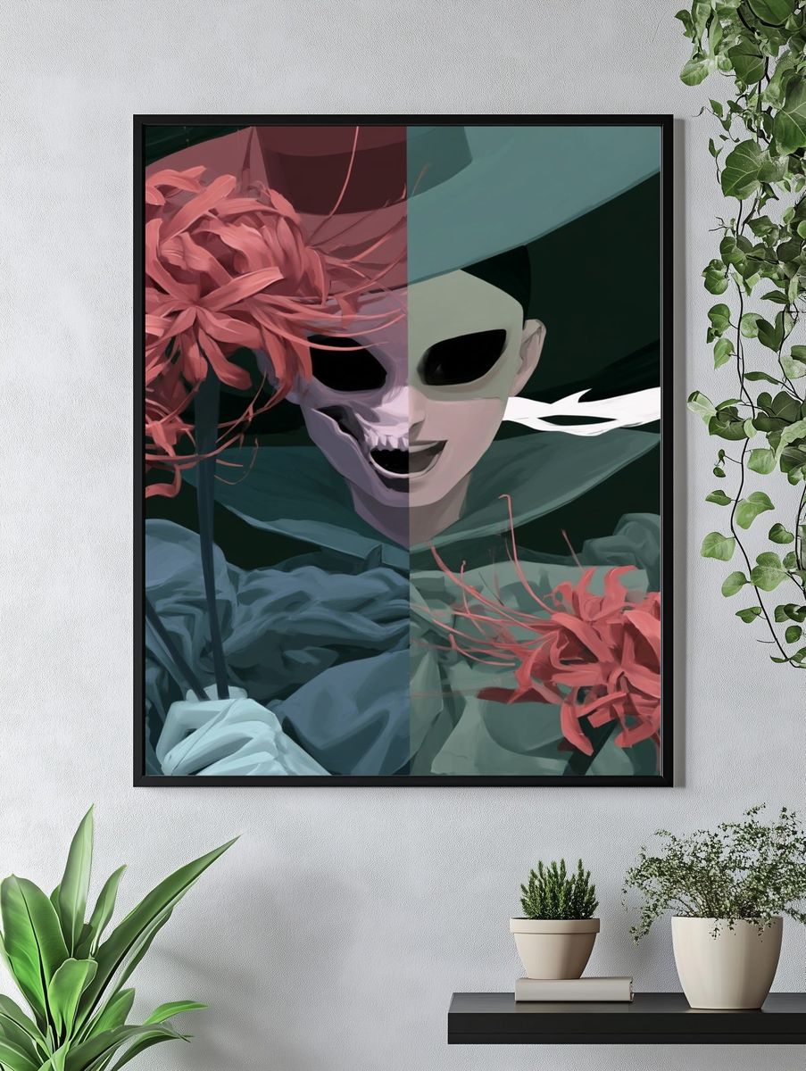 Surreal Mask Portrait Print. — room view 4