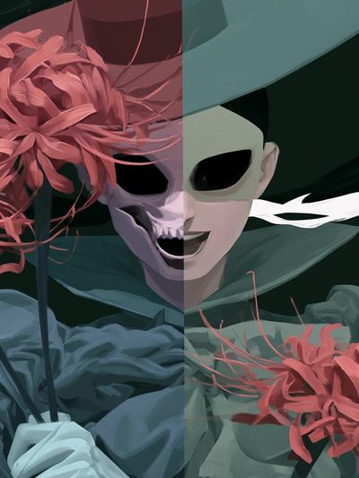 Surreal Mask Portrait Print.