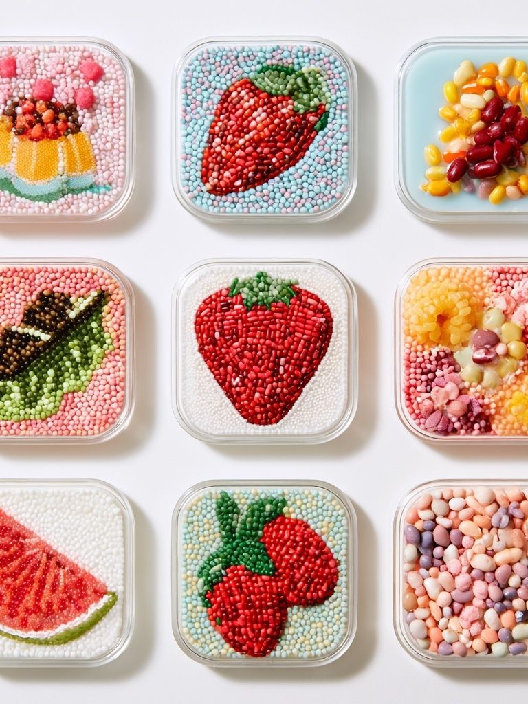 Fruit Candy Mosaic Illustration Poster. poster detail