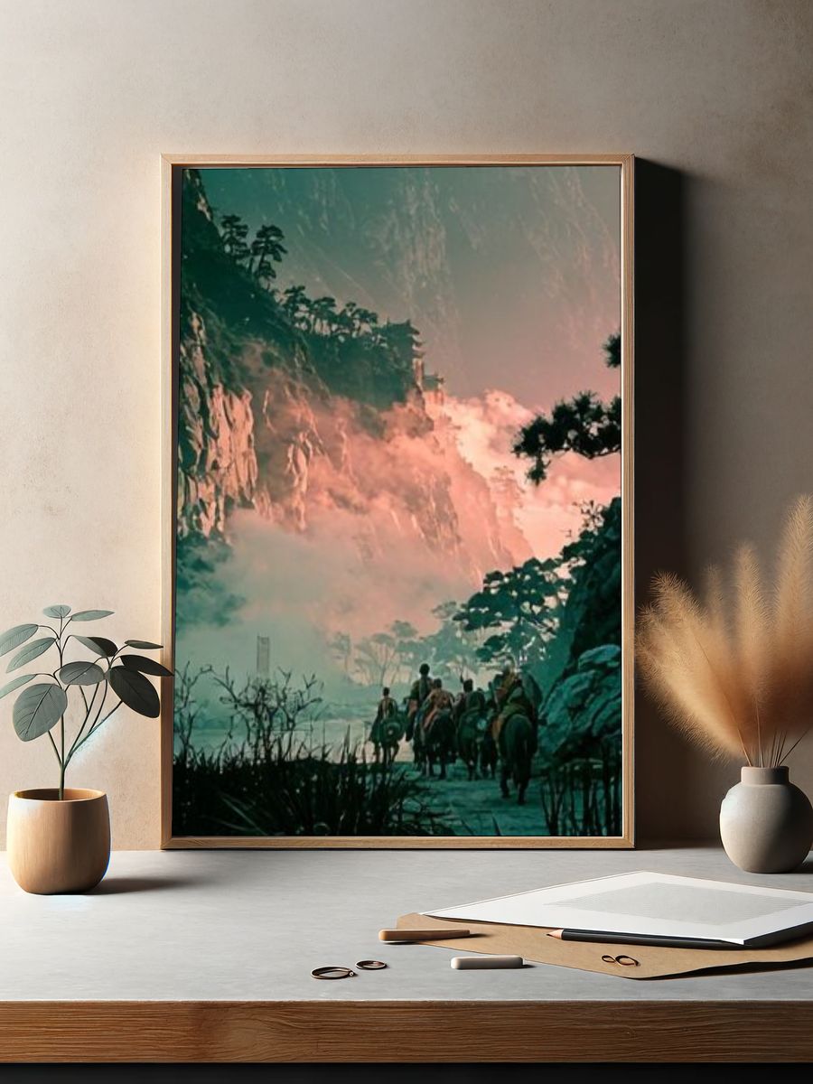 Misty Mountain Riders Illustration Poster. — room view 2