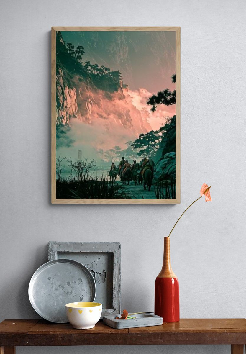 Misty Mountain Riders Illustration Poster. — room view 3