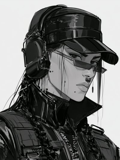 Cyberpunk Portrait Illustration Poster. poster