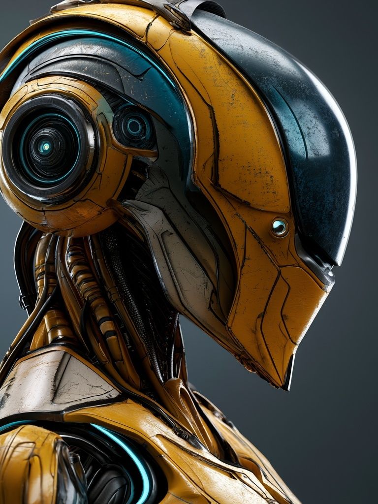Futuristic Robot Portrait Poster. poster — illustration art