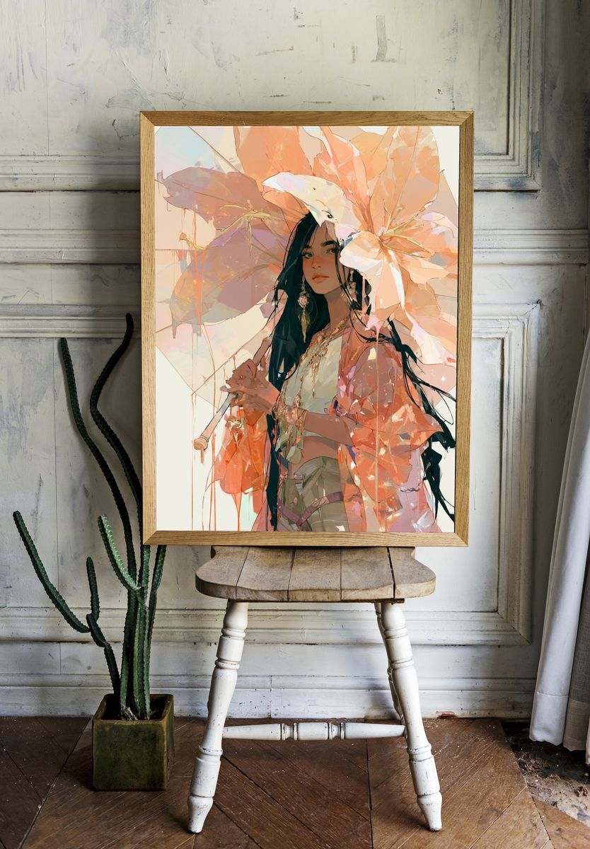 Dreamy Floral Portrait Print. — room view 1