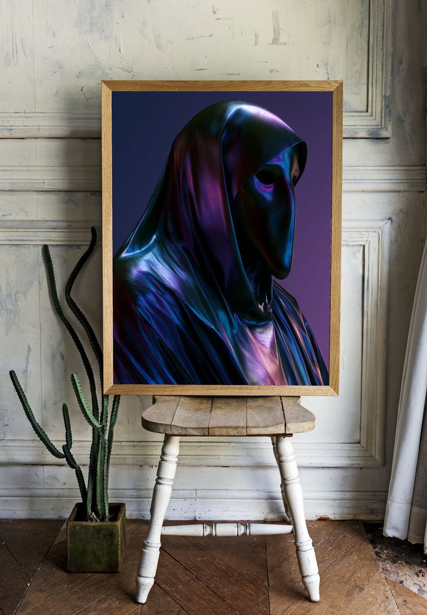Hooded Mask Portrait Poster. room preview